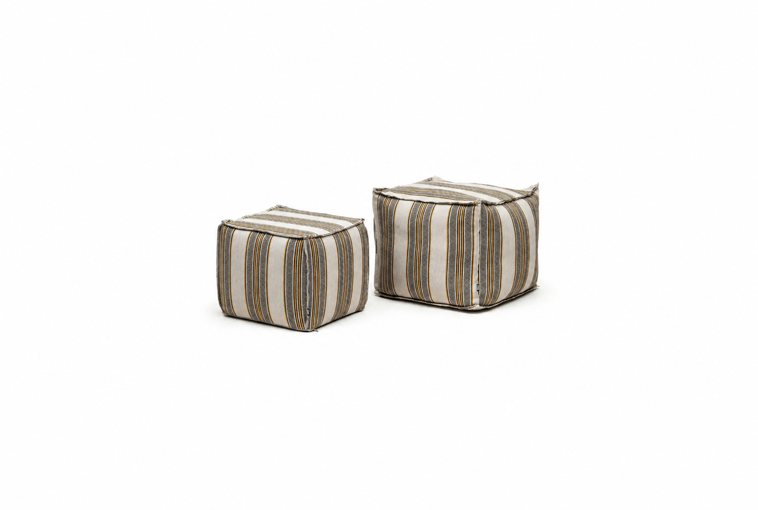 Square Soft Pouffe Striped Small Large