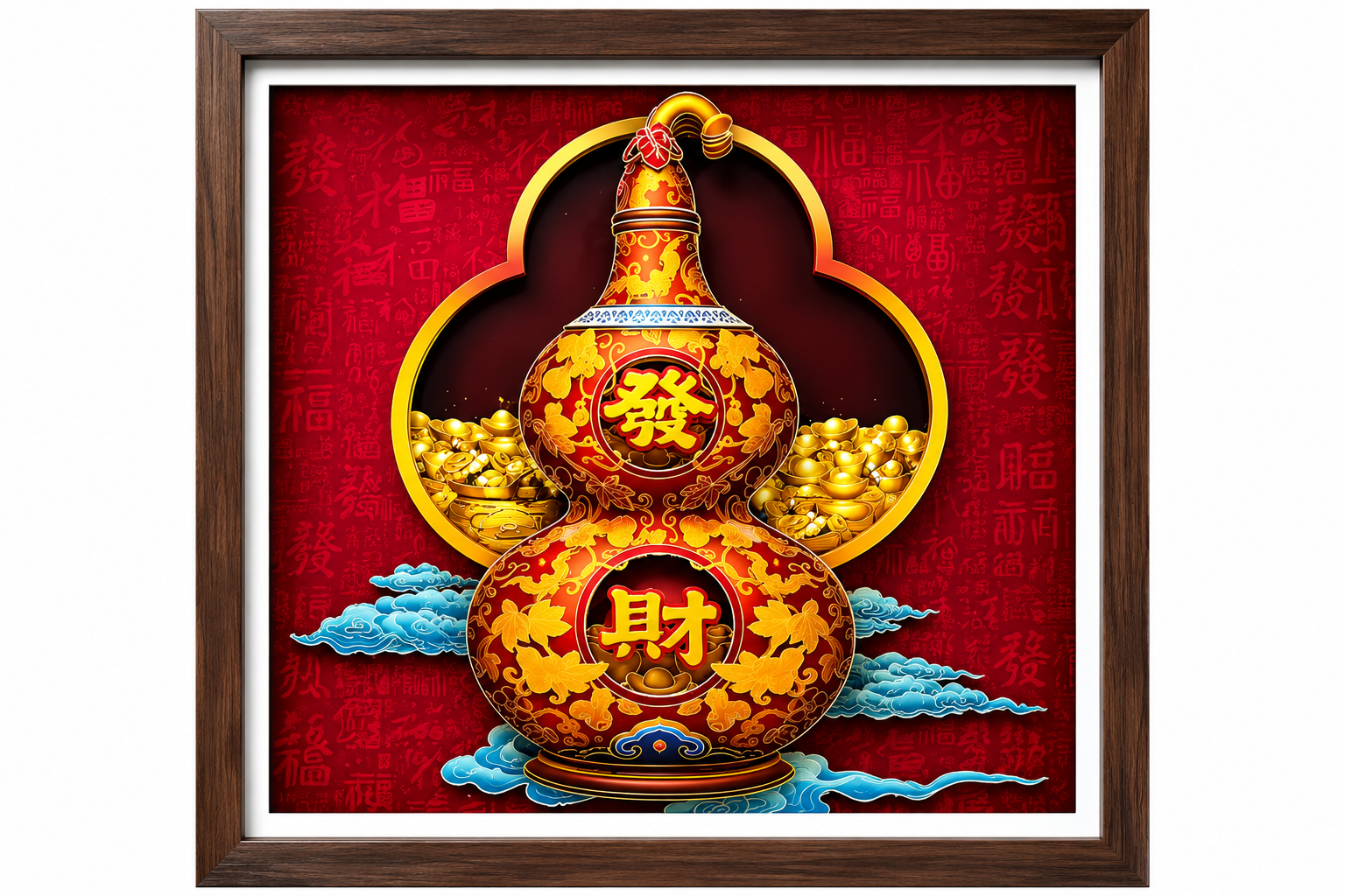 Chinese Wealth Gourd Wall Art