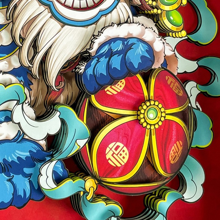 Chinese Lion Dance Wall Art