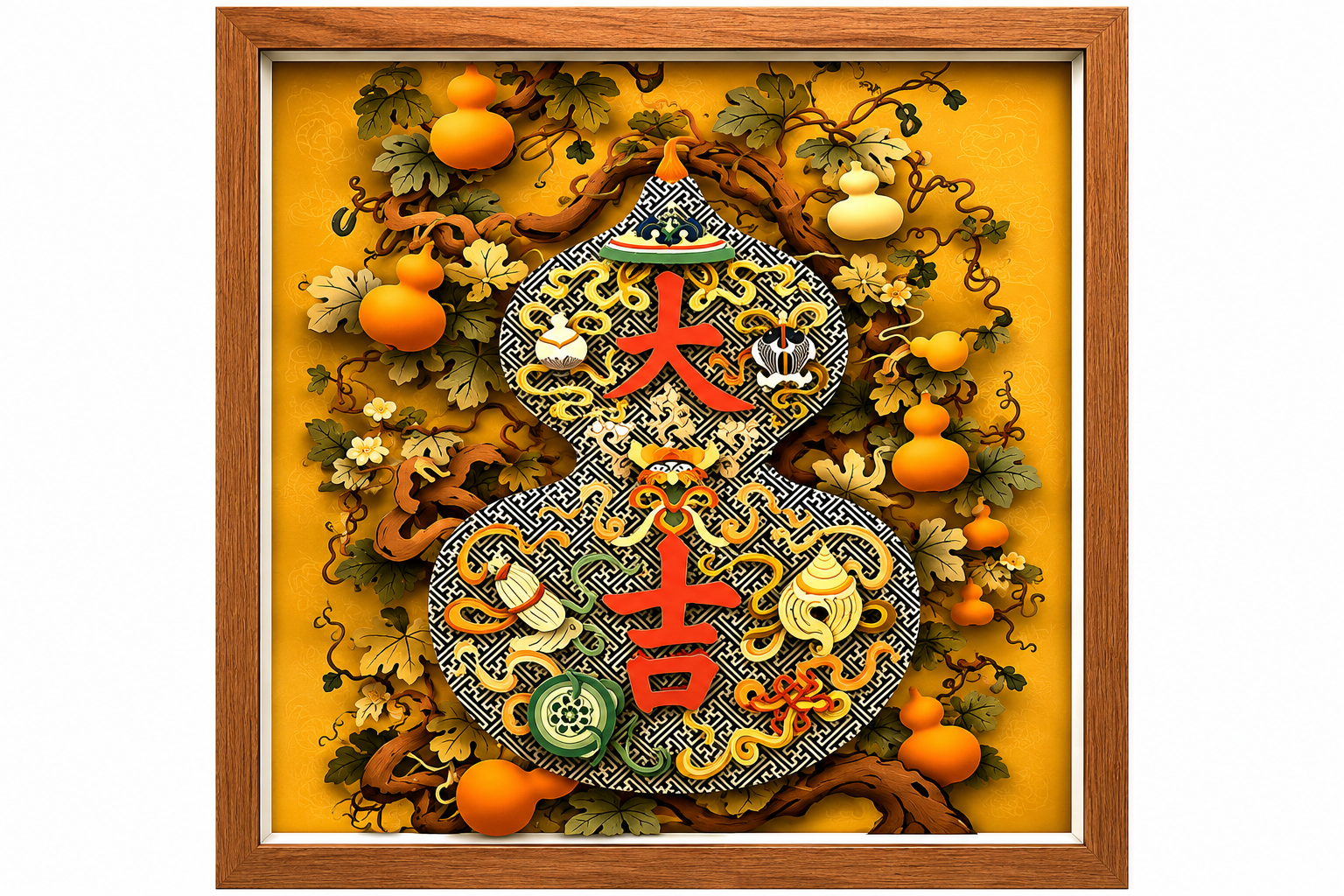 Chinese Double Gourd Prosperity Wall Art